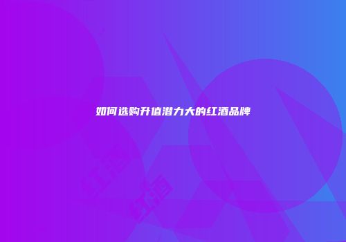 如何选购升值潜力大的红酒品牌