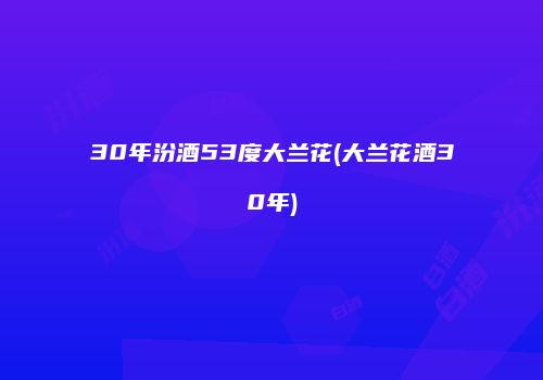 30年汾酒53度大兰花(大兰花酒30年)