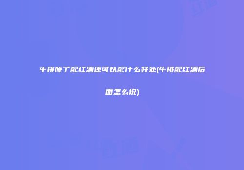 牛排除了配红酒还可以配什么好处(牛排配红酒后面怎么说)