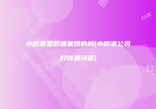小郎酒是郎酒集团的吗(小郎酒公司好待遇词语)