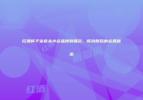 红酒杯子染色从小众品牌到爆款，成功背后的运营秘密