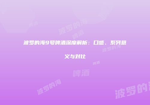 波罗的海9号啤酒深度解析：口感、系列意义与对比