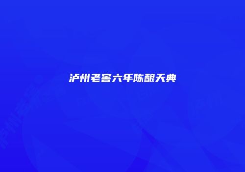 泸州老窖六年陈酿天典