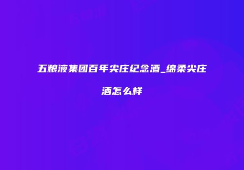 五粮液集团百年尖庄纪念酒_绵柔尖庄酒怎么样
