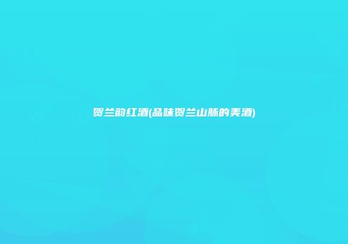 贺兰韵红酒(品味贺兰山脉的美酒)