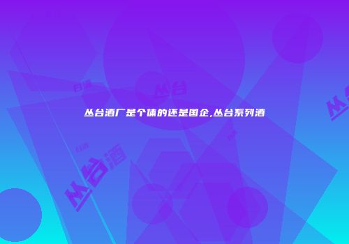 丛台酒厂是个体的还是国企,丛台系列酒