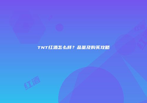 TNT红酒怎么样？品鉴及购买攻略