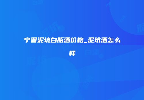 宁晋泥坑白瓶酒价格_泥坑酒怎么样