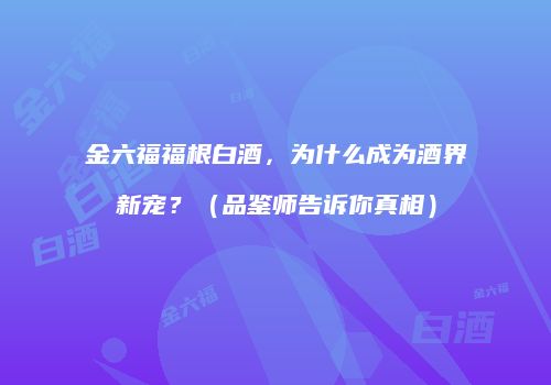 金六福福根白酒，为什么成为酒界新宠？（品鉴师告诉你真相）