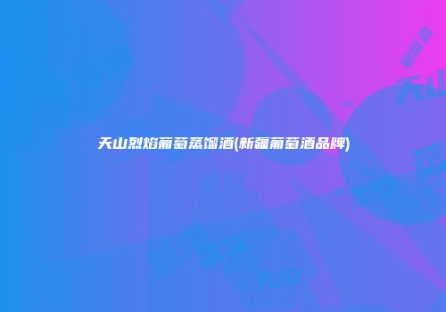 天山烈焰葡萄蒸馏酒(新疆葡萄酒品牌)