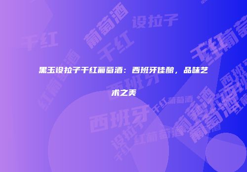 黑玉设拉子干红葡萄酒：西班牙佳酿，品味艺术之美