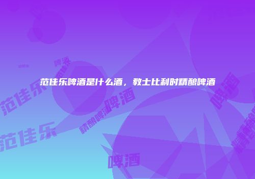 范佳乐啤酒是什么酒，教士比利时精酿啤酒