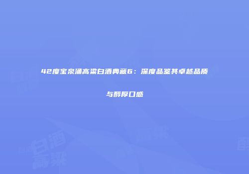 42度宝泉涌高粱白酒典藏6：深度品鉴其卓越品质与醇厚口感