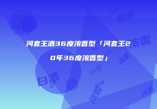 河套王酒36度浓香型「河套王20年36度浓香型」