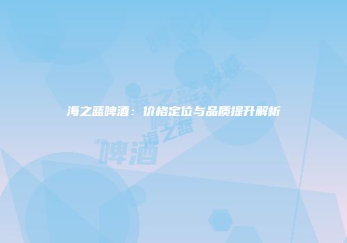 海之蓝啤酒：价格定位与品质提升解析