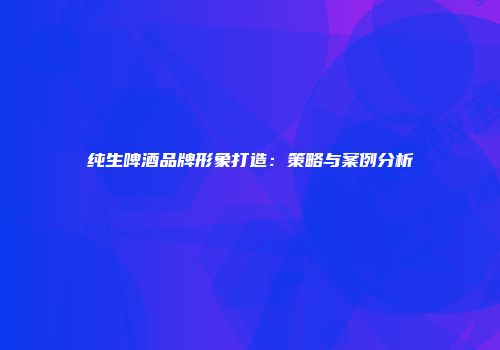 纯生啤酒品牌形象打造：策略与案例分析