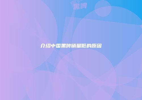介绍中国黑啤销量低的原因