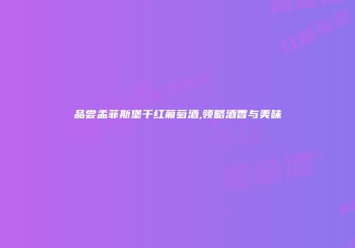 品尝孟菲斯堡干红葡萄酒,领略酒香与美味