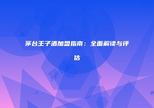 茅台王子酒加盟指南：全面解读与评估
