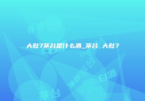 大肚7茅台是什么酒_茅台 大肚7