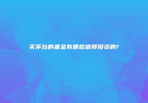 买茅台的基金有哪些值得投资的?