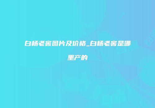 白杨老窖图片及价格_白杨老窖是哪里产的