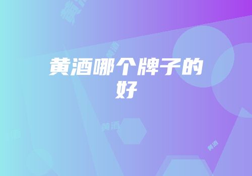 黄酒哪个牌子的好