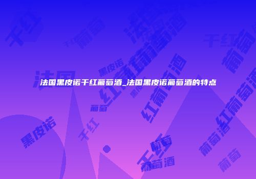法国黑皮诺干红葡萄酒_法国黑皮诺葡萄酒的特点