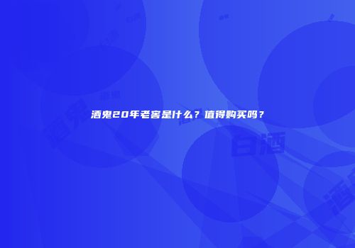 酒鬼20年老窖是什么？值得购买吗？