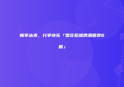 畅享冰爽，分享快乐「雪花脸谱啤酒瓶装6瓶」