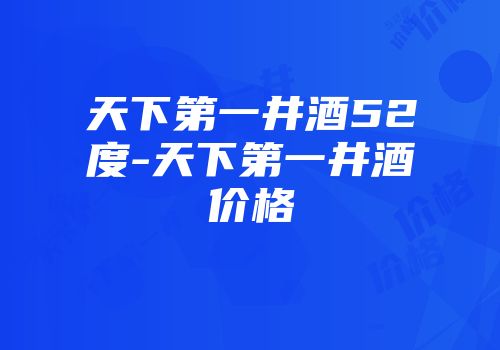 天下第一井酒52度-天下第一井酒价格