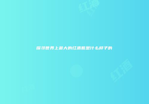 探寻世界上最大的红酒瓶是什么样子的