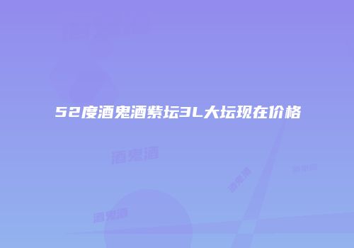 52度酒鬼酒紫坛3L大坛现在价格