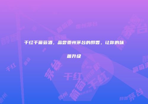 干红干葡萄酒，品尝贵州茅台的醇香，让你的味蕾升级