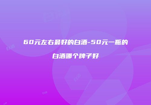 60元左右最好的白酒-50元一瓶的白酒哪个牌子好