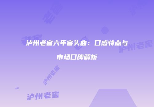 泸州老窖六年窖头曲：口感特点与市场口碑解析