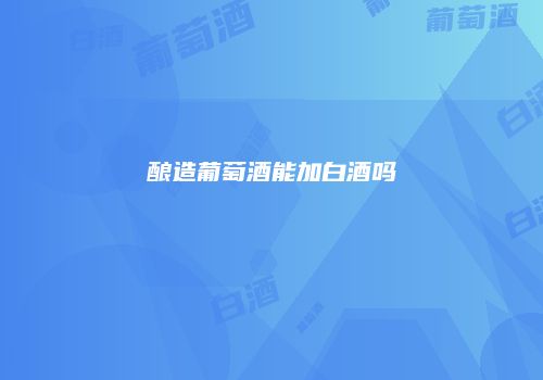 酿造葡萄酒能加白酒吗