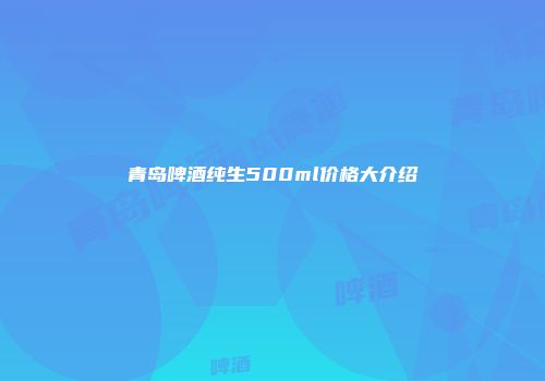 青岛啤酒纯生500ml价格大介绍