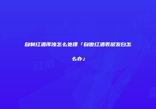 自制红酒浑浊怎么处理「自做红酒表层发白怎么办」