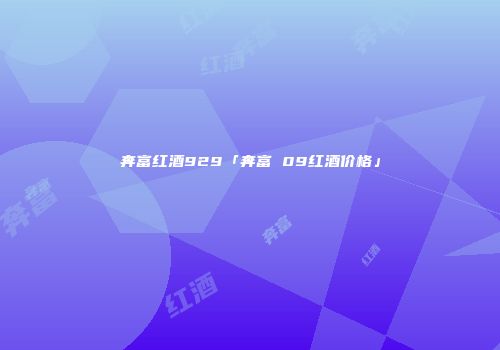 奔富红酒929「奔富 09红酒价格」