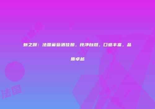魅之颜：法国葡萄酒佳酿，纯净自然，口感丰富，品质卓越