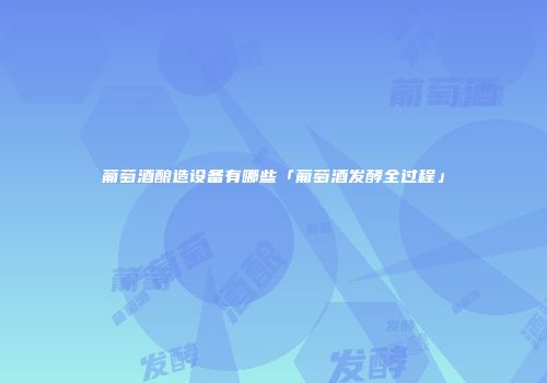 葡萄酒酿造设备有哪些「葡萄酒发酵全过程」