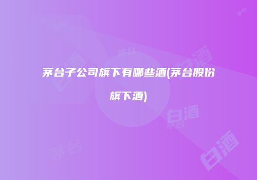 茅台子公司旗下有哪些酒(茅台股份旗下酒)