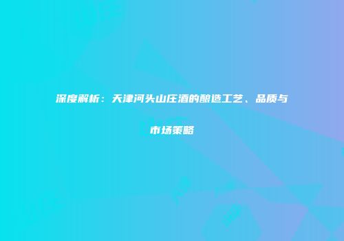深度解析：天津河头山庄酒的酿造工艺、品质与市场策略
