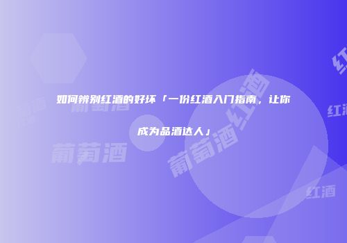 如何辨别红酒的好坏「一份红酒入门指南，让你成为品酒达人」