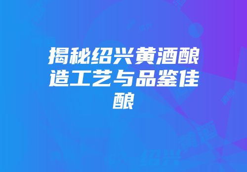 揭秘绍兴黄酒酿造工艺与品鉴佳酿