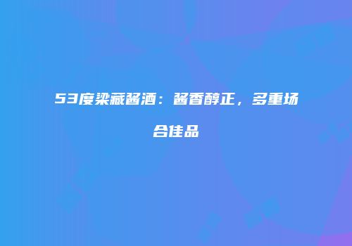 53度梁藏酱酒：酱香醇正，多重场合佳品