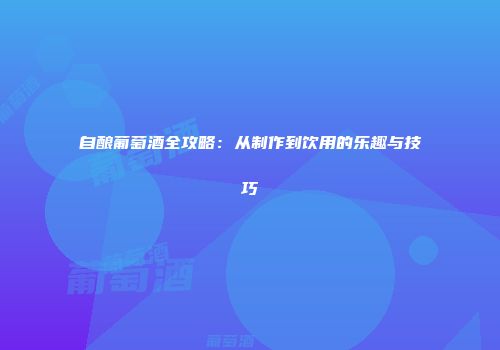 自酿葡萄酒全攻略：从制作到饮用的乐趣与技巧