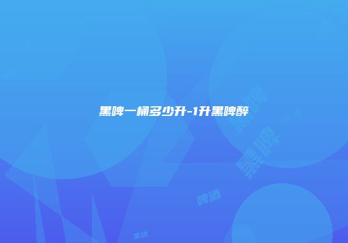 黑啤一桶多少升-1升黑啤醉