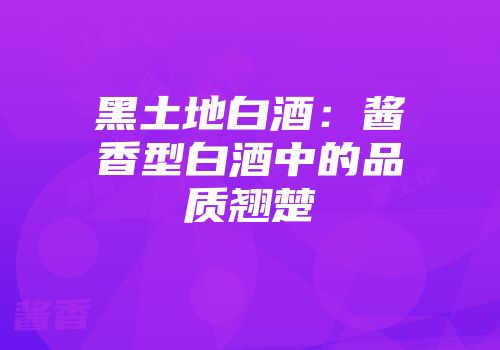 黑土地白酒：酱香型白酒中的品质翘楚